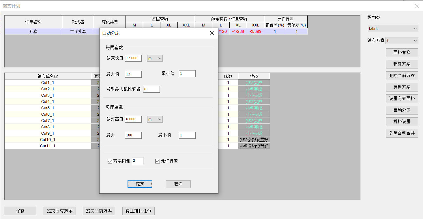 裁剪计划